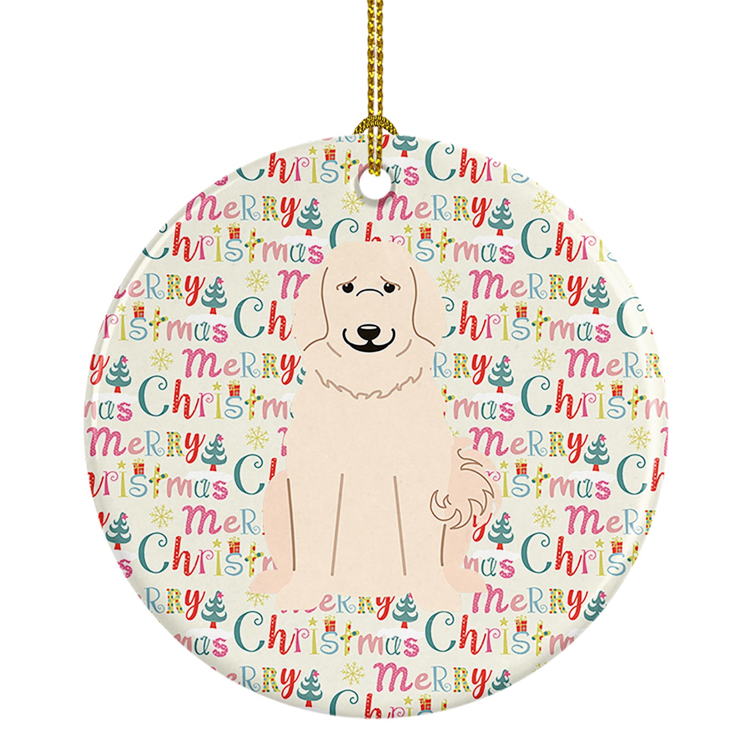 Buy this Merry Christmas Great Pyrenese Ceramic Ornament