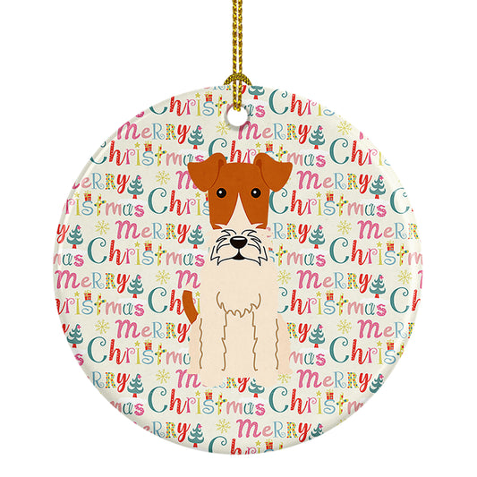 Buy this Merry Christmas Wire Fox Terrier Ceramic Ornament