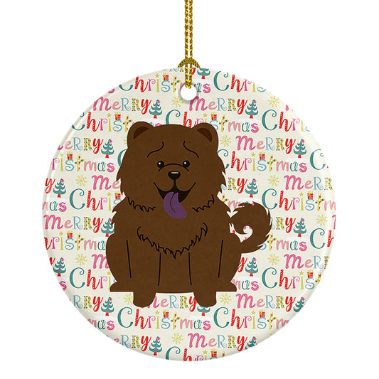 Buy this Merry Christmas Chow Chow Chocolate Ceramic Ornament