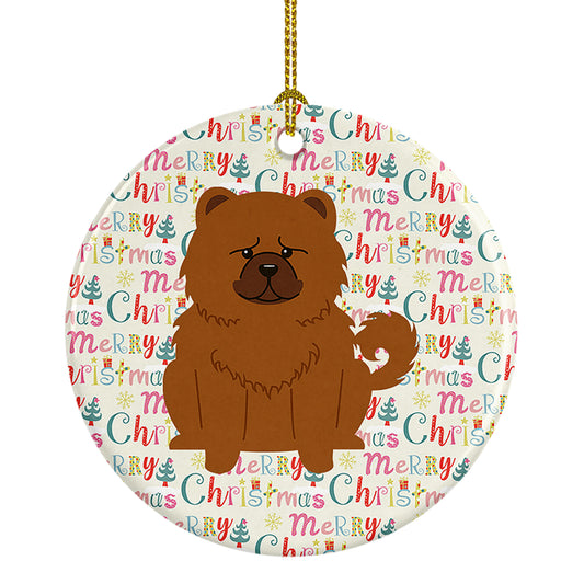 Buy this Merry Christmas Chow Chow Red Ceramic Ornament