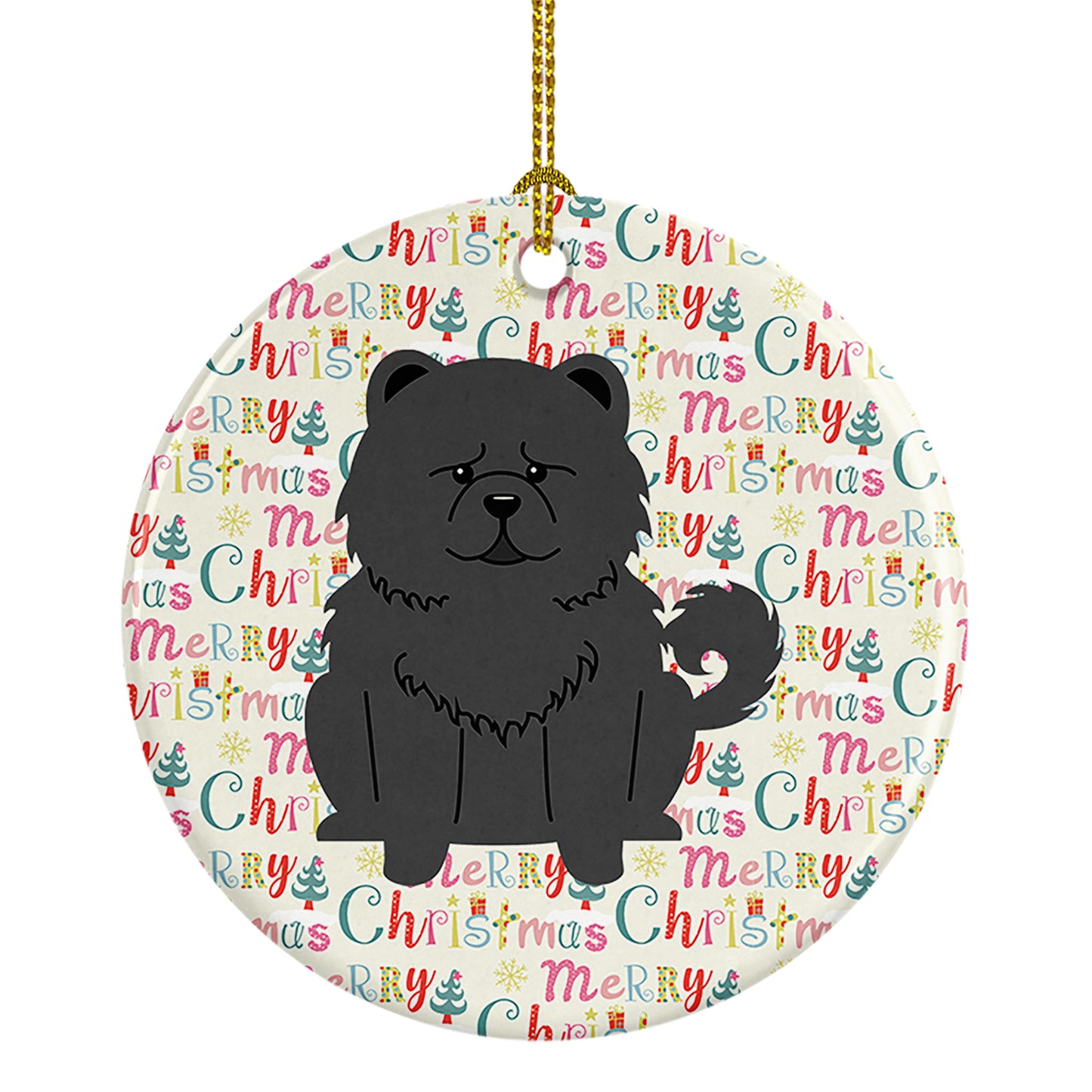 Buy this Merry Christmas Chow Chow Black Ceramic Ornament