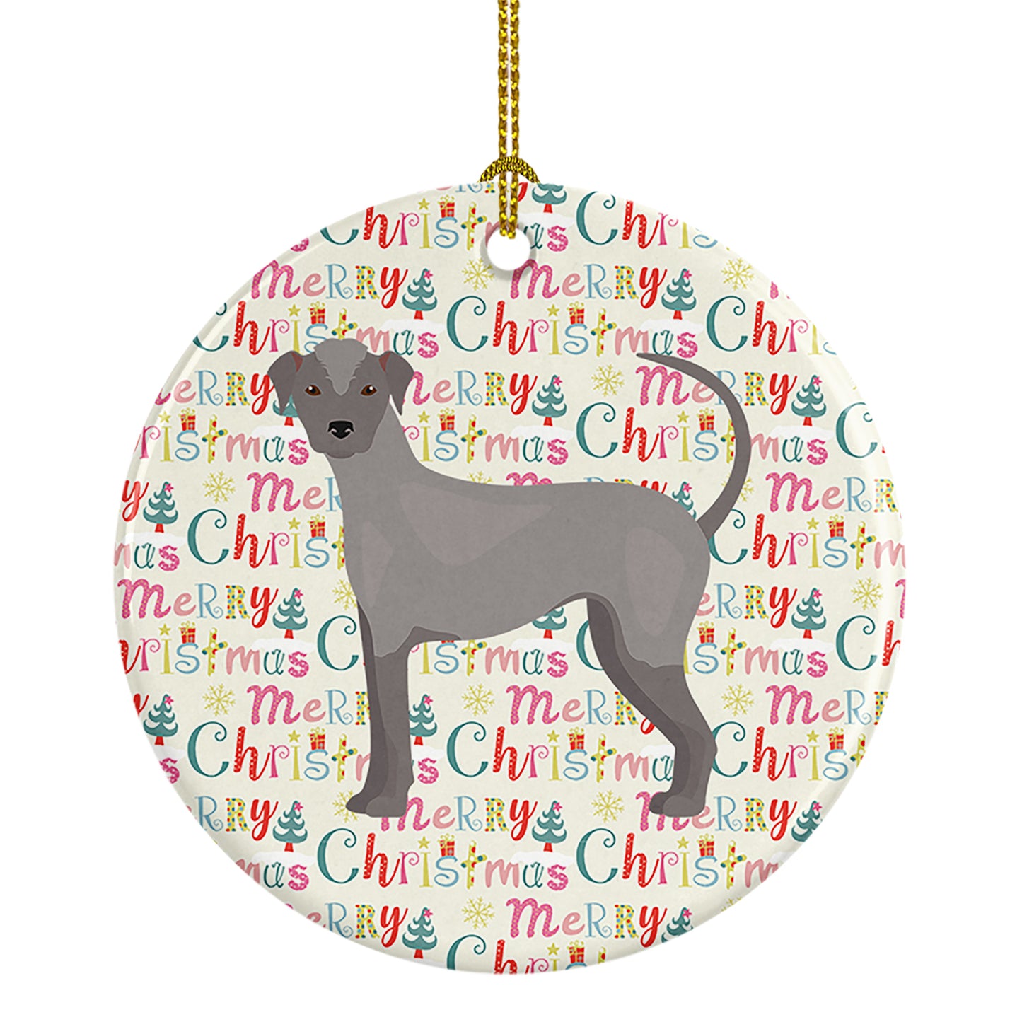 Buy this Ecuadorian Hairless Dog Merry Christmas Ceramic Ornament