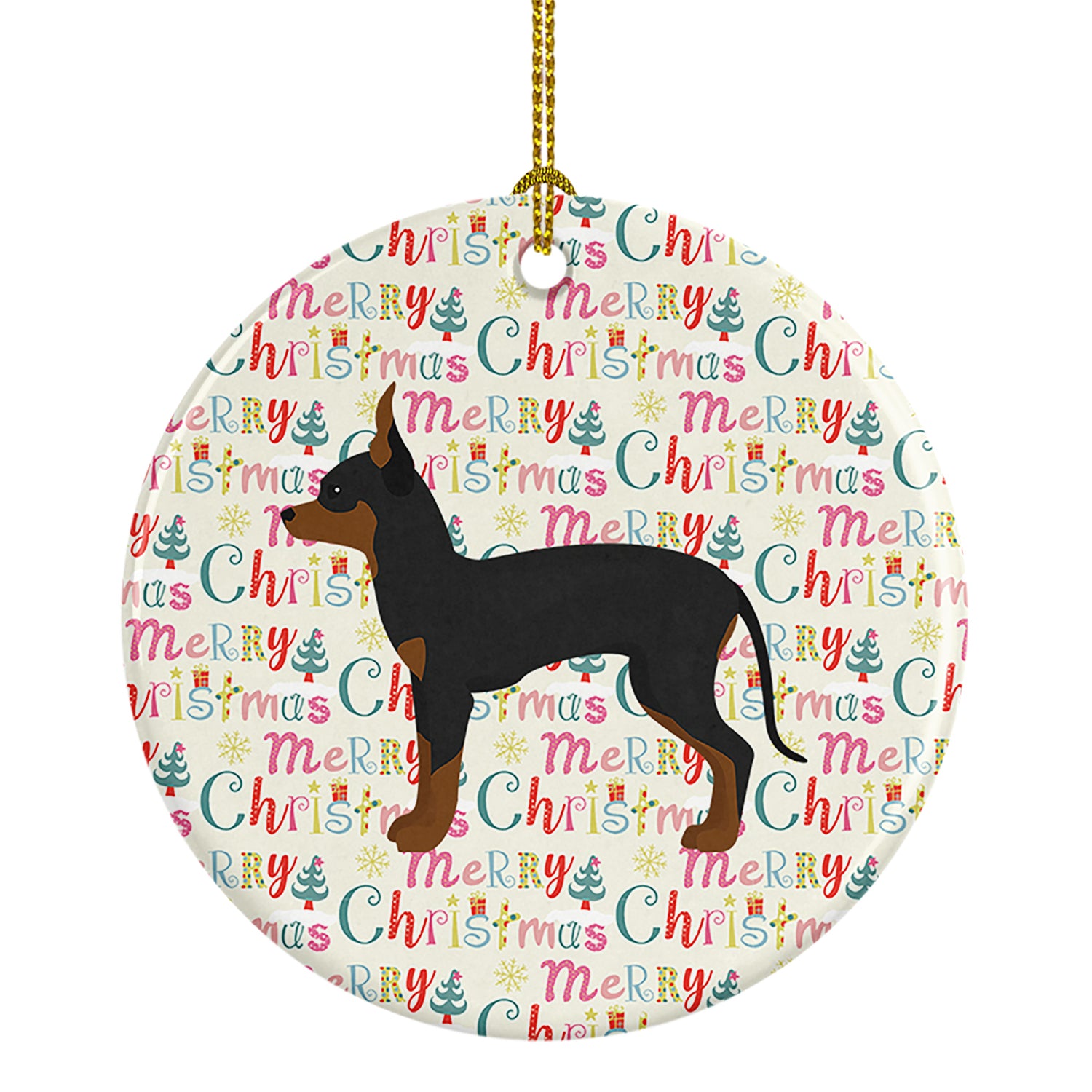 Buy this English Toy Terrier #1 Merry Christmas Ceramic Ornament