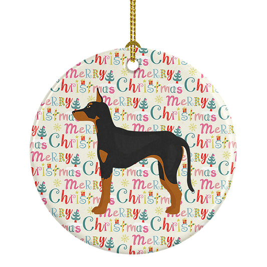 Buy this Manchester Terrier Merry Christmas Ceramic Ornament