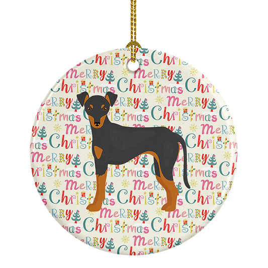 Buy this Manchester Terrier #2 Merry Christmas Ceramic Ornament