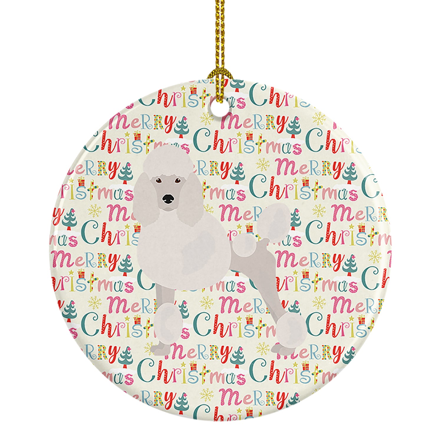 Buy this Poodle Merry Christmas Ceramic Ornament