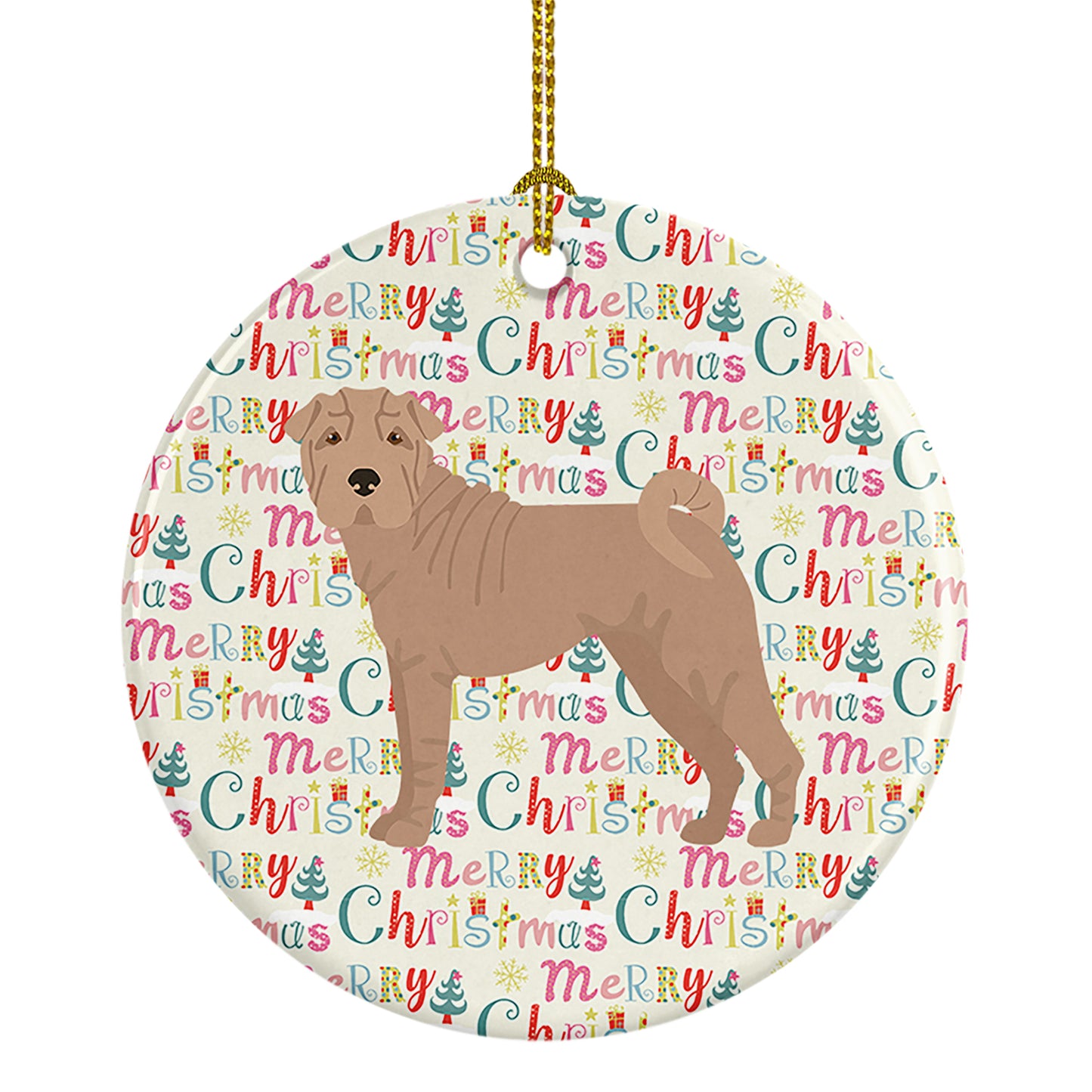 Buy this Shar Pei #2 Merry Christmas Ceramic Ornament