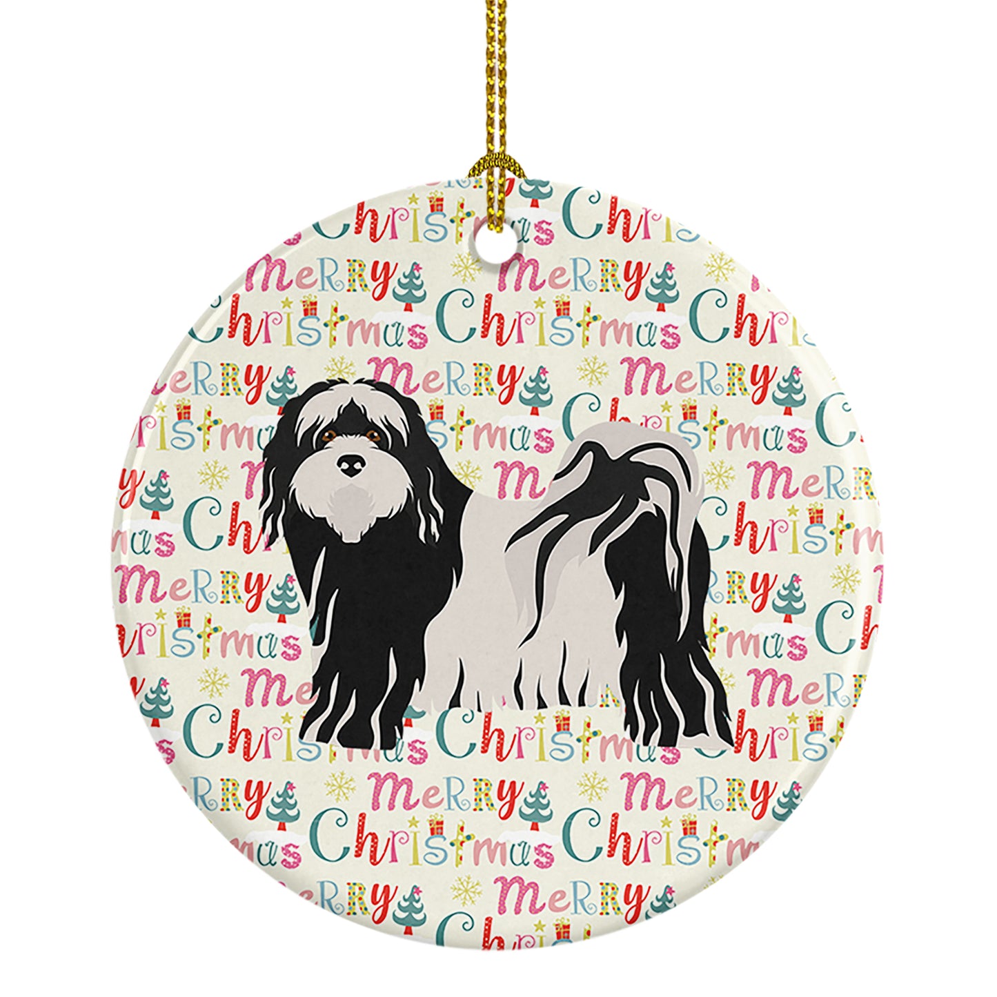 Buy this Tibetan Terrier Merry Christmas Ceramic Ornament