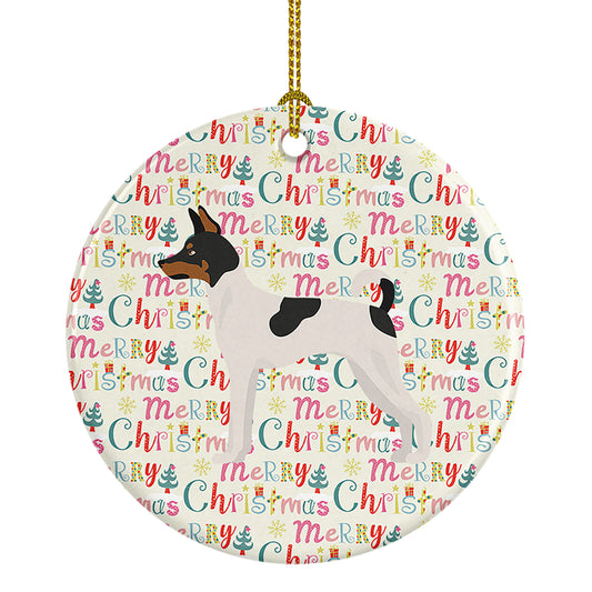 Buy this Toy Fox Terrier Merry Christmas Ceramic Ornament