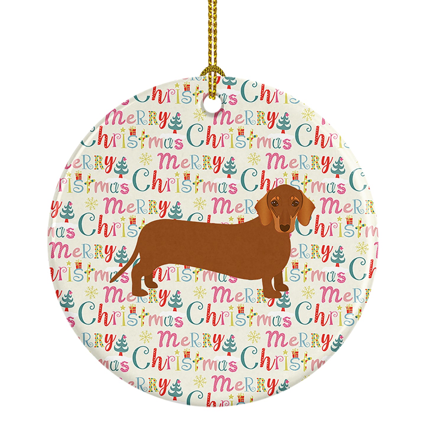 Buy this Dachshund Merry Christmas Ceramic Ornament