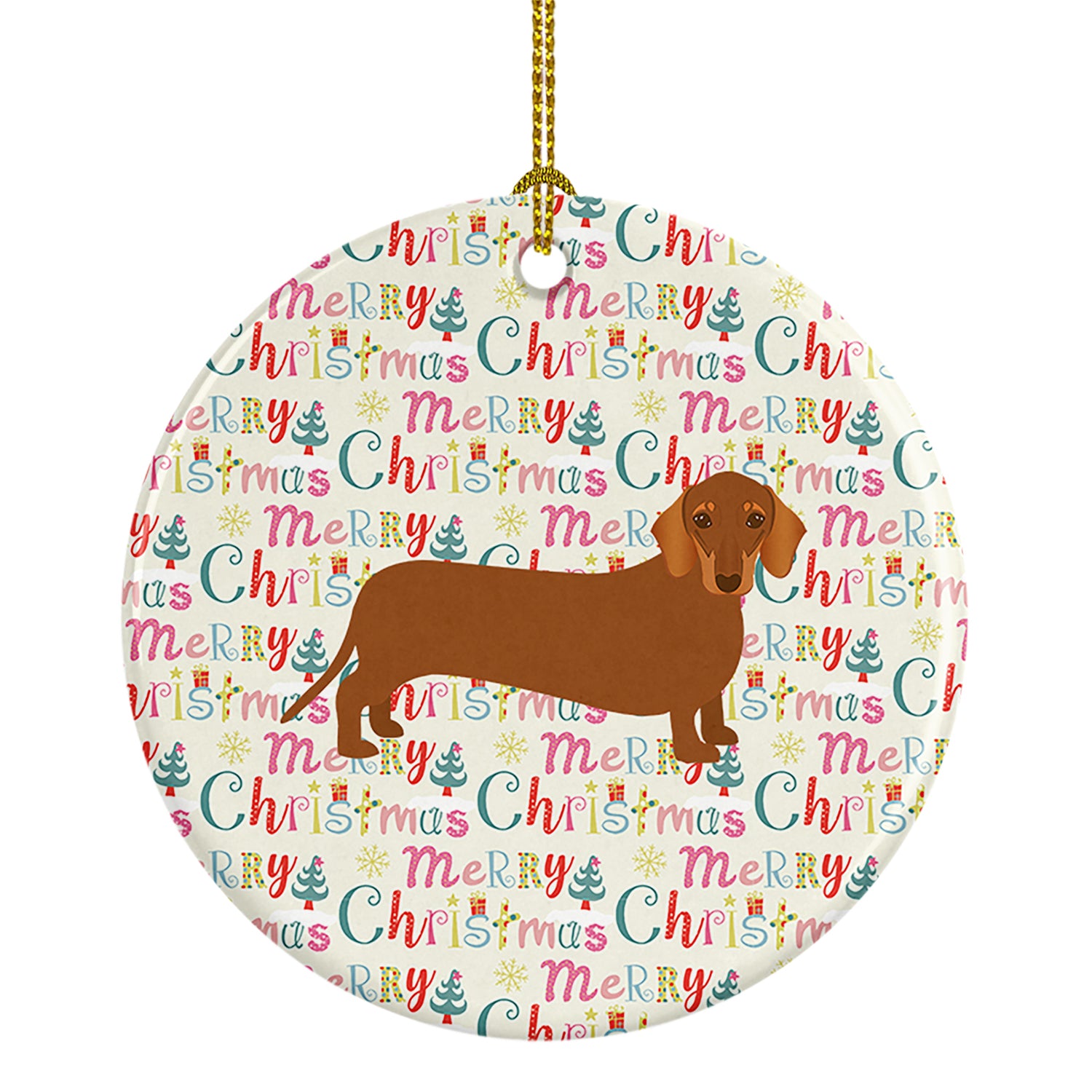 Buy this Dachshund Merry Christmas Ceramic Ornament