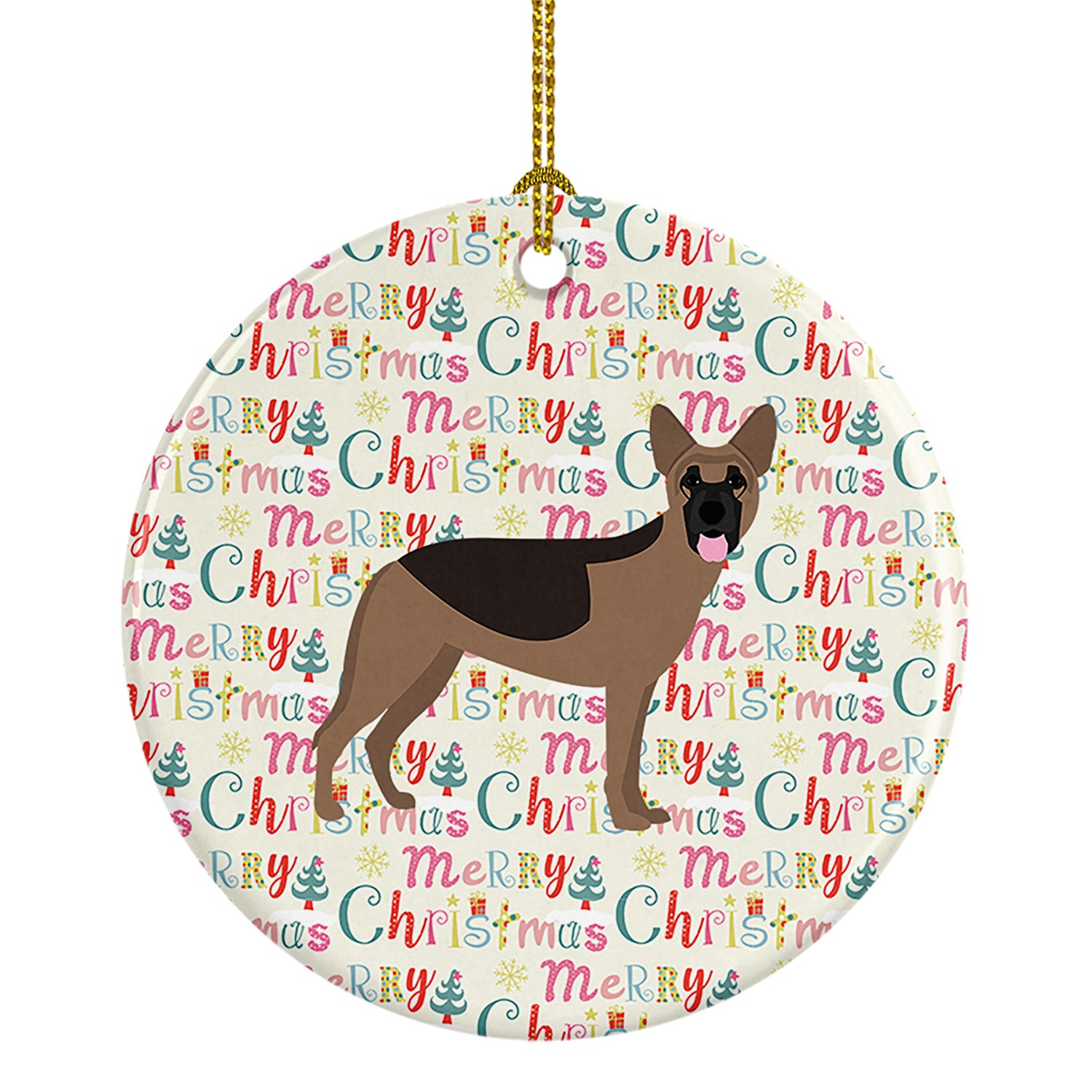 Buy this German Shepherd Merry Christmas Ceramic Ornament