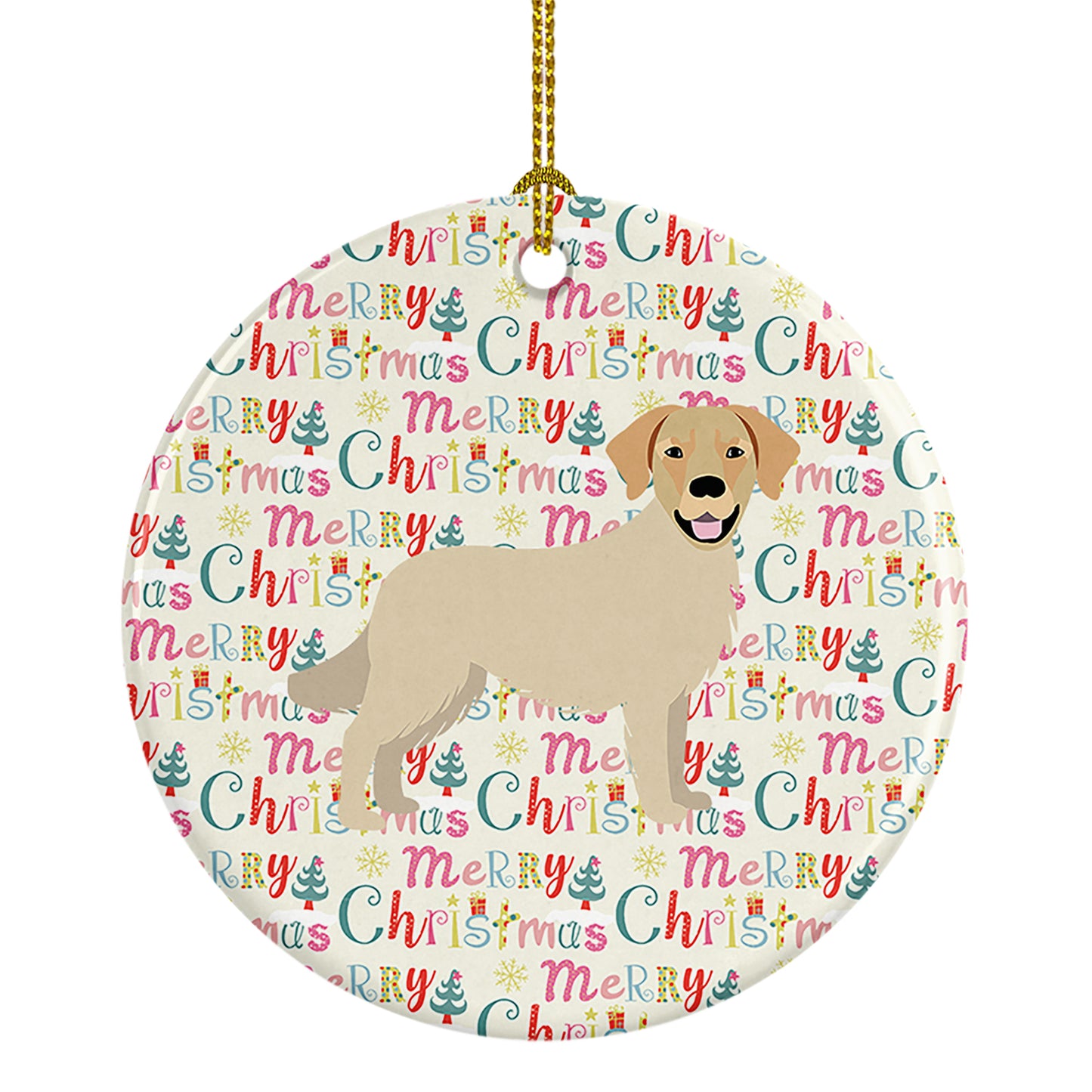 Buy this Golden Retriever Merry Christmas Ceramic Ornament