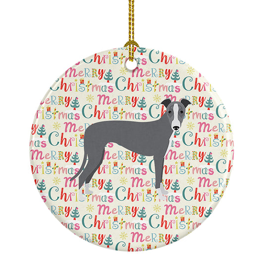 Buy this Italian Greyhound Merry Christmas Ceramic Ornament