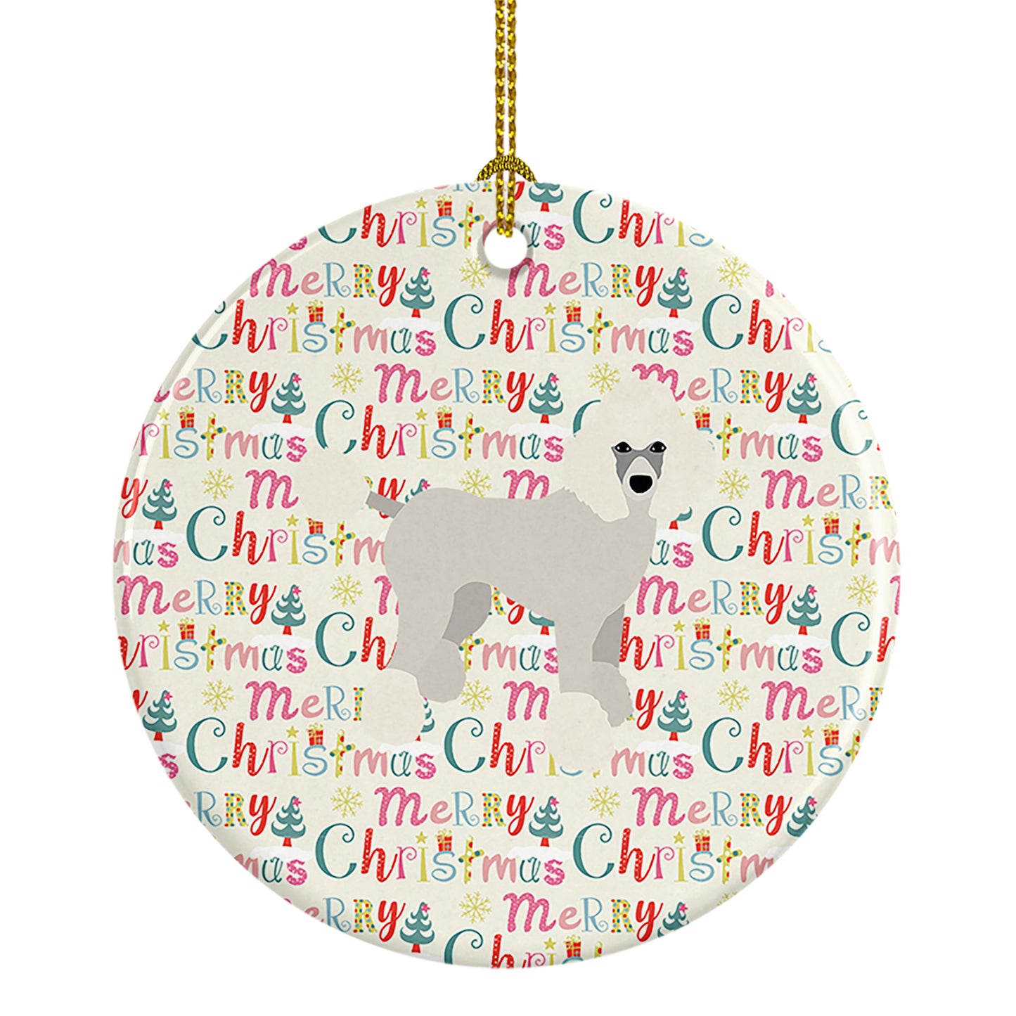 Buy this Poodle Merry Christmas Ceramic Ornament