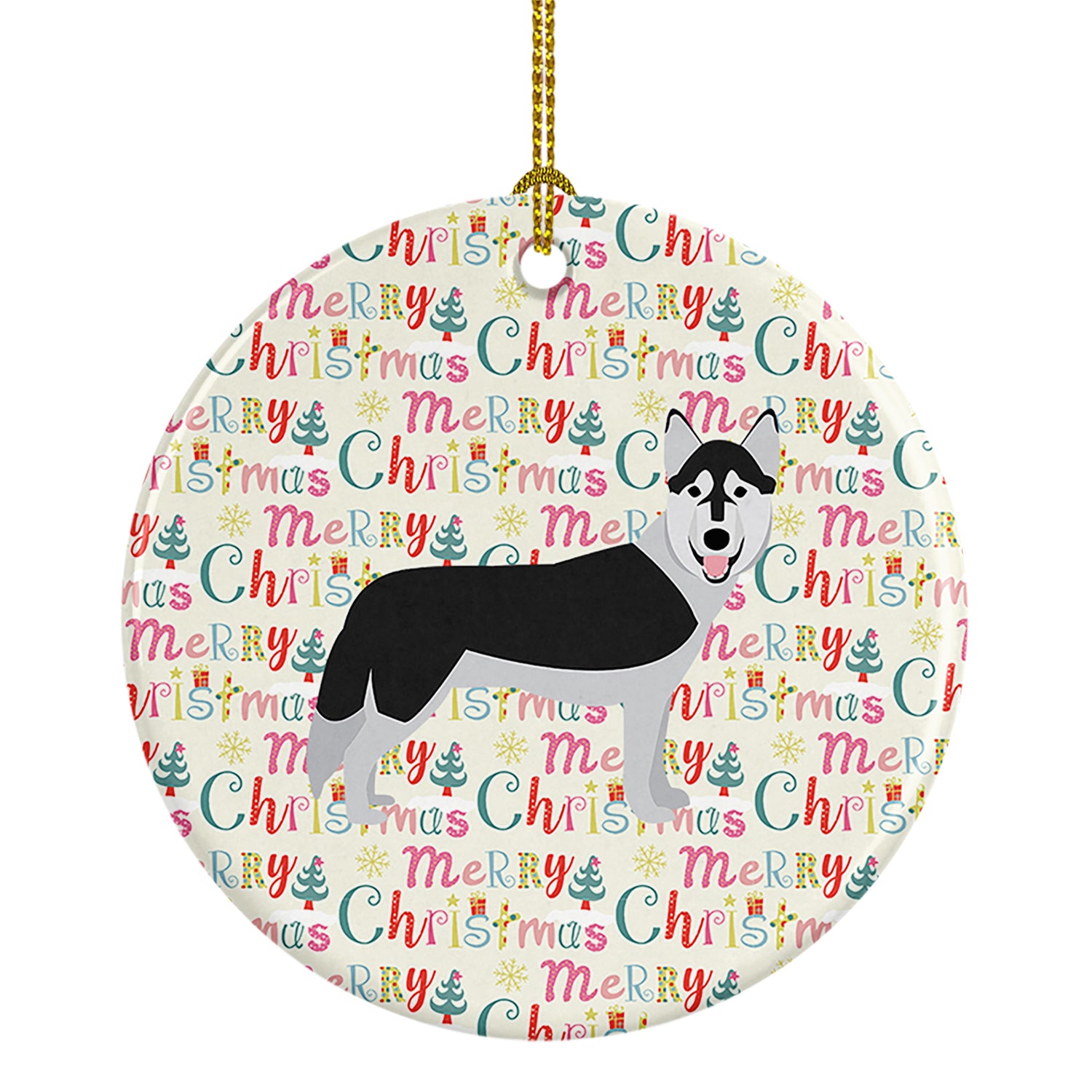 Buy this Siberian Husky Merry Christmas Ceramic Ornament