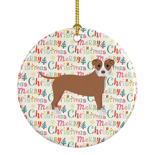 Buy this Staffordshire Bull Terrier #2 Merry Christmas Ceramic Ornament