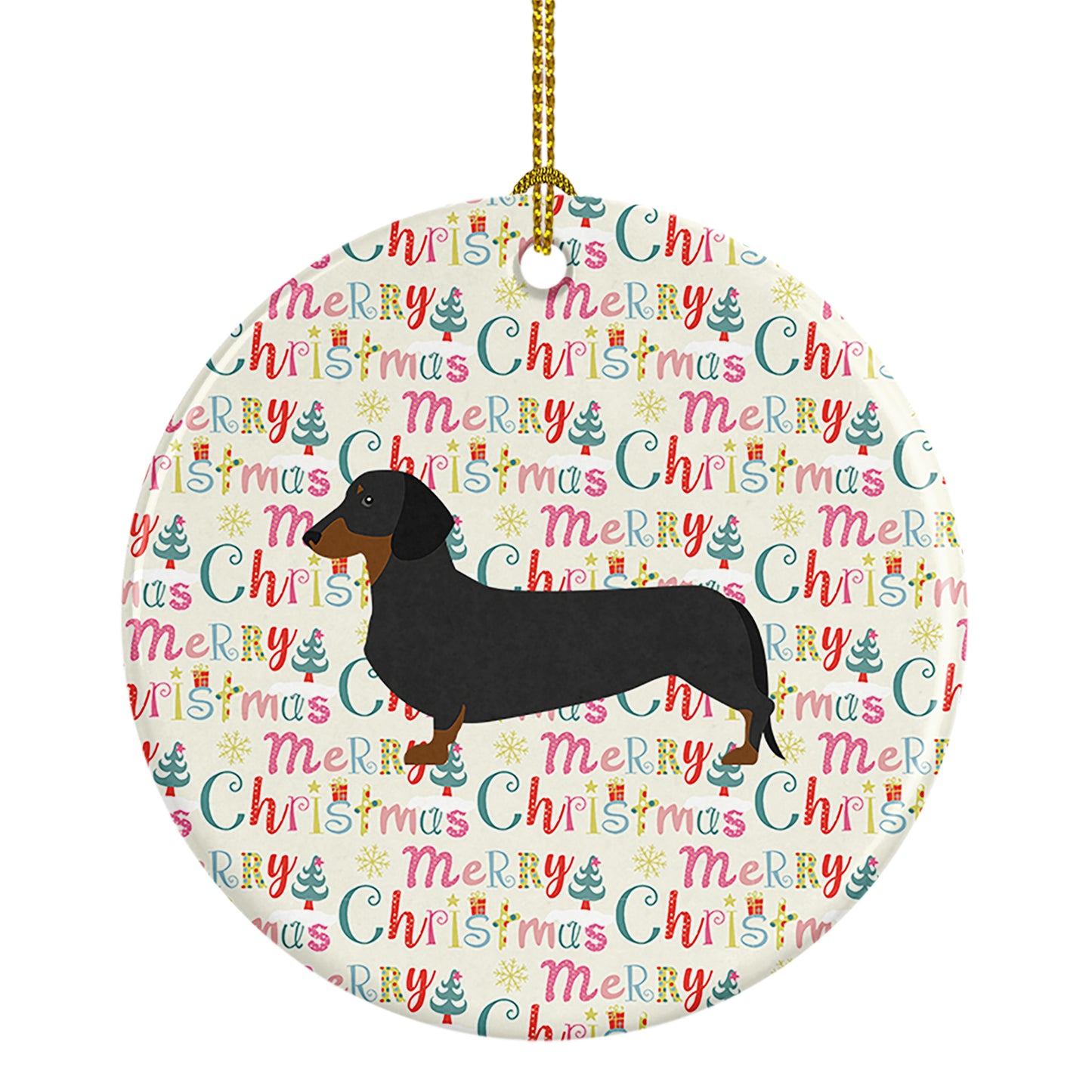 Buy this Dachshund Merry Christmas Ceramic Ornament