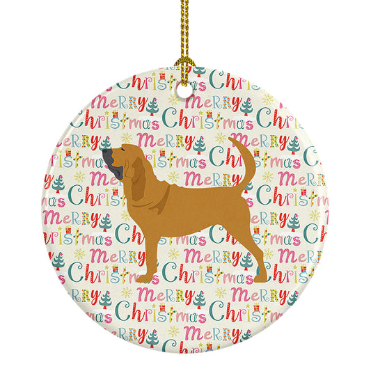 Buy this Bloodhound Merry Christmas Ceramic Ornament