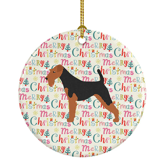 Buy this Welsh Terrier Merry Christmas Ceramic Ornament