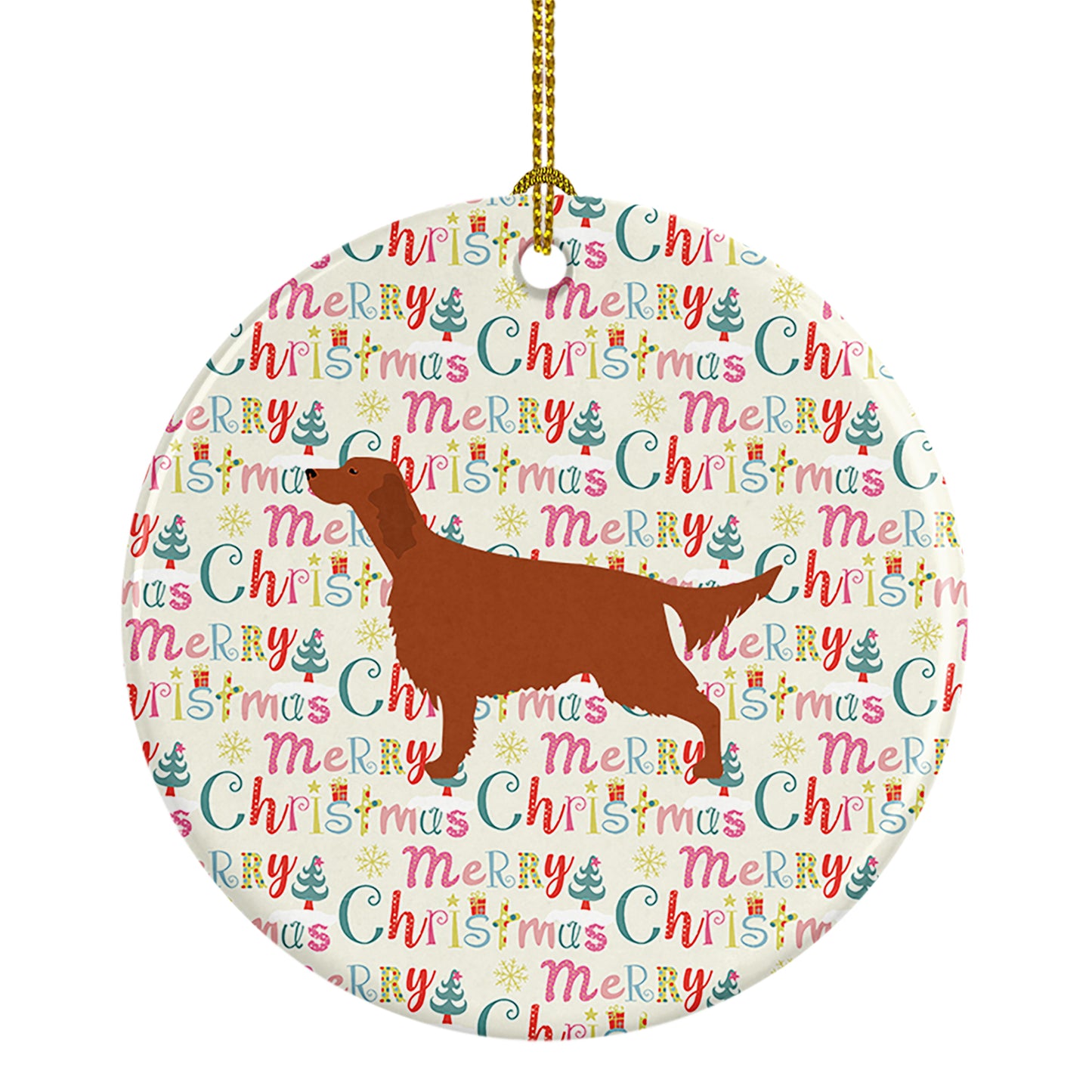 Buy this Irish Setter Merry Christmas Ceramic Ornament