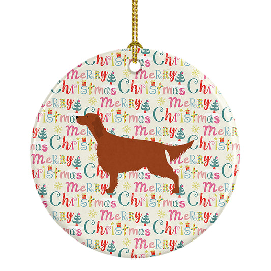 Buy this Irish Setter Merry Christmas Ceramic Ornament