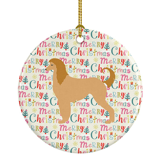 Buy this Afghan Hound Merry Christmas Ceramic Ornament