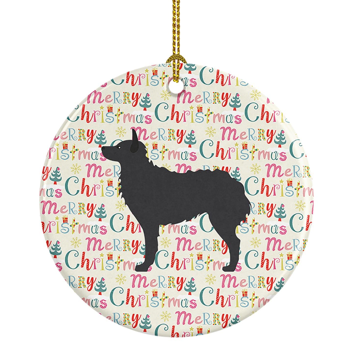 Buy this Croatian Sheepdog Merry Christmas Ceramic Ornament