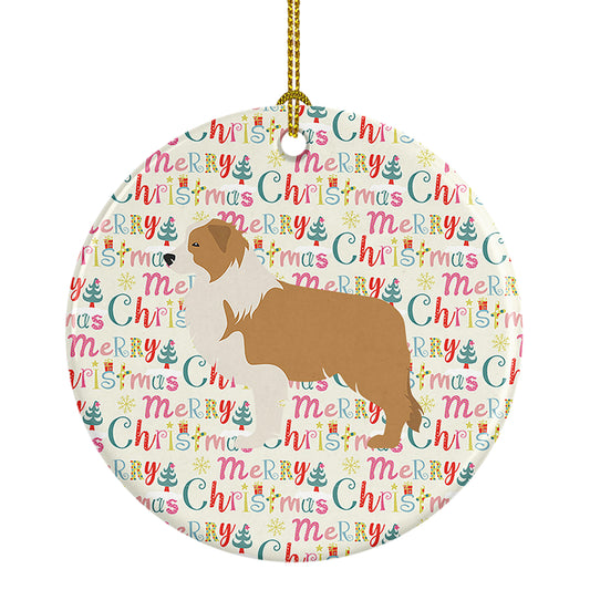 Buy this Red Border Collie Merry Christmas Ceramic Ornament