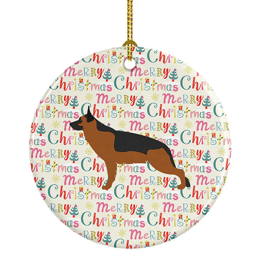 Buy this German Shepherd Merry Christmas Ceramic Ornament