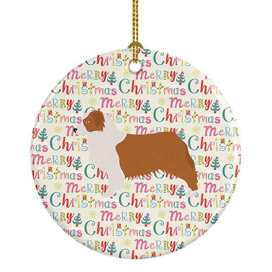 Buy this Australian Shepherd Dog Merry Christmas Ceramic Ornament