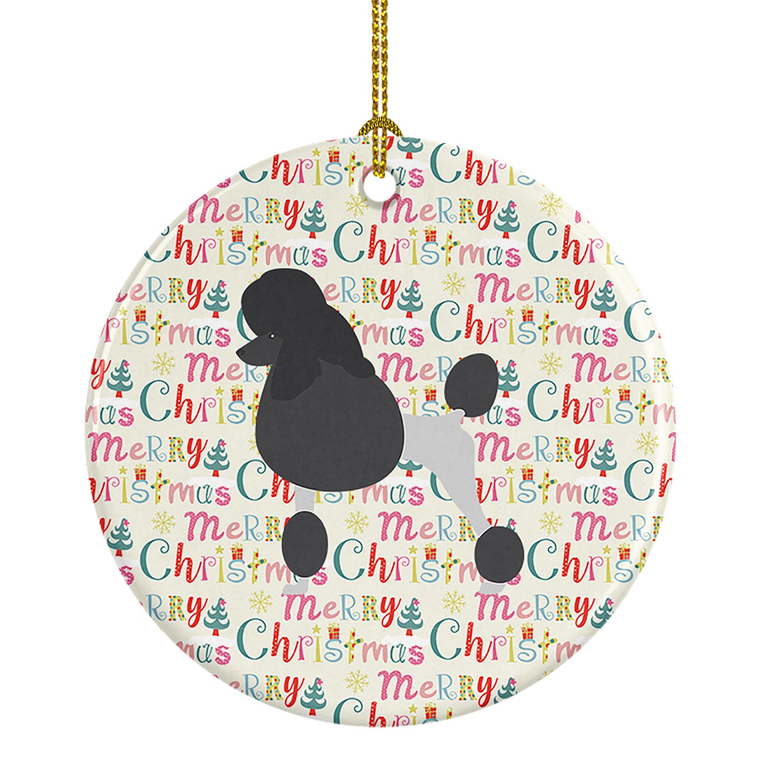 Buy this Poodle Merry Christmas Ceramic Ornament