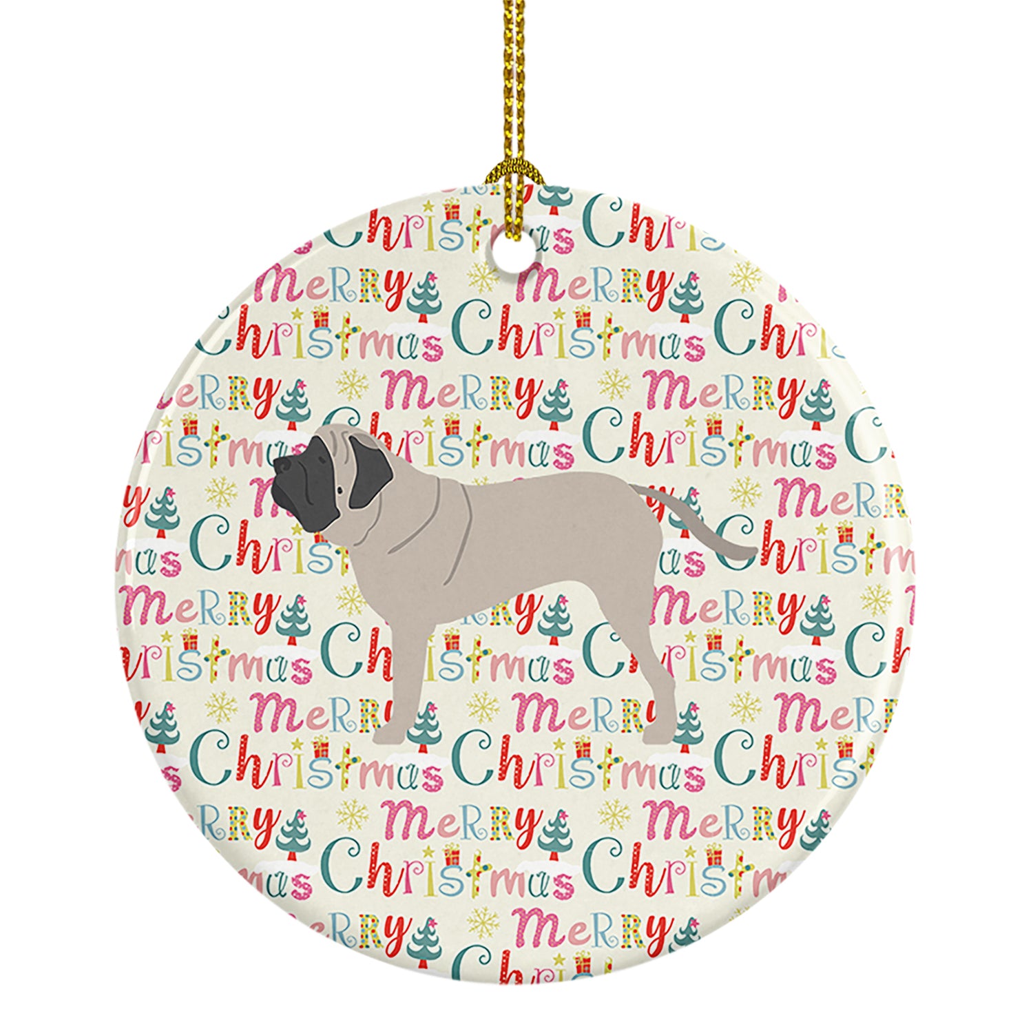 Buy this English Mastiff Merry Christmas Ceramic Ornament