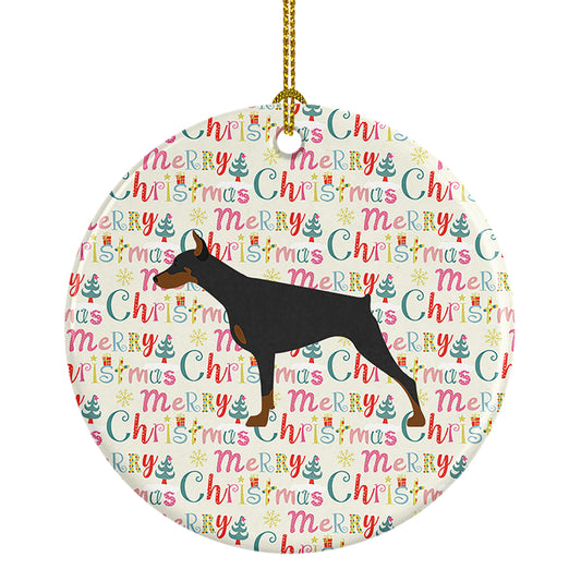 Buy this Doberman Pinscher Merry Christmas Ceramic Ornament