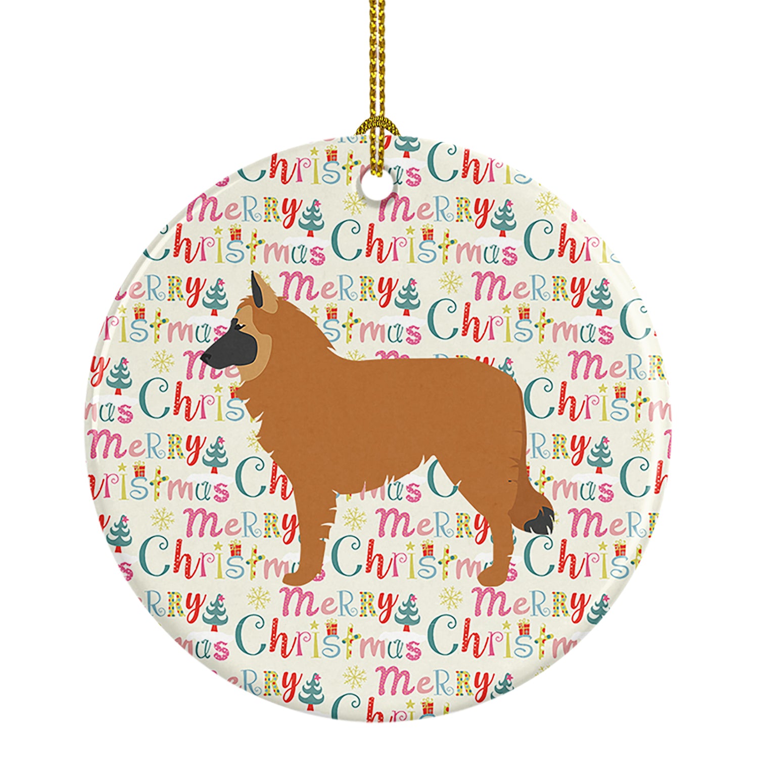 Buy this Belgian Shepherd Merry Christmas Ceramic Ornament