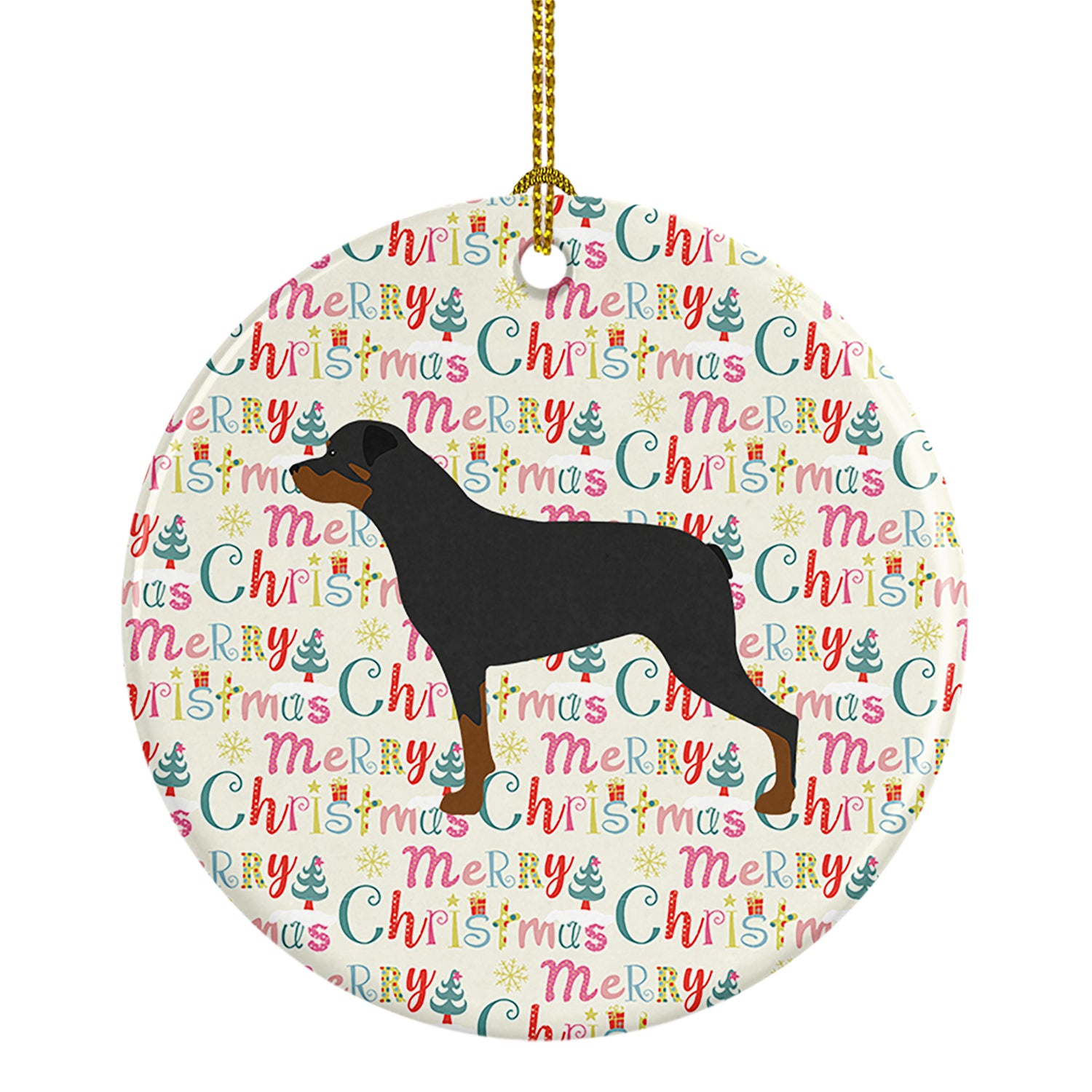 Buy this Rottweiler Merry Christmas Ceramic Ornament