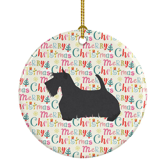 Buy this Scottish Terrier Merry Christmas Ceramic Ornament