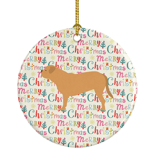 Buy this Dogue de Bordeaux Merry Christmas Ceramic Ornament