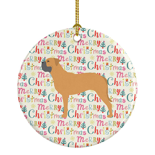 Buy this Bullmastiff Merry Christmas Ceramic Ornament