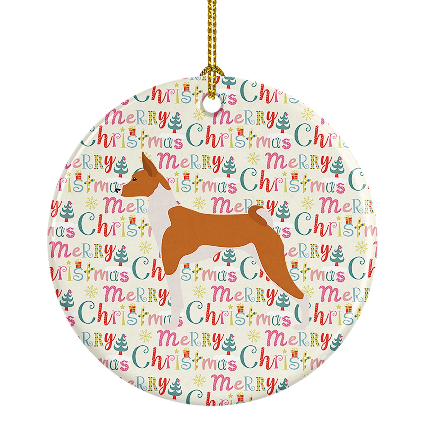 Buy this Basenji Merry Christmas Ceramic Ornament