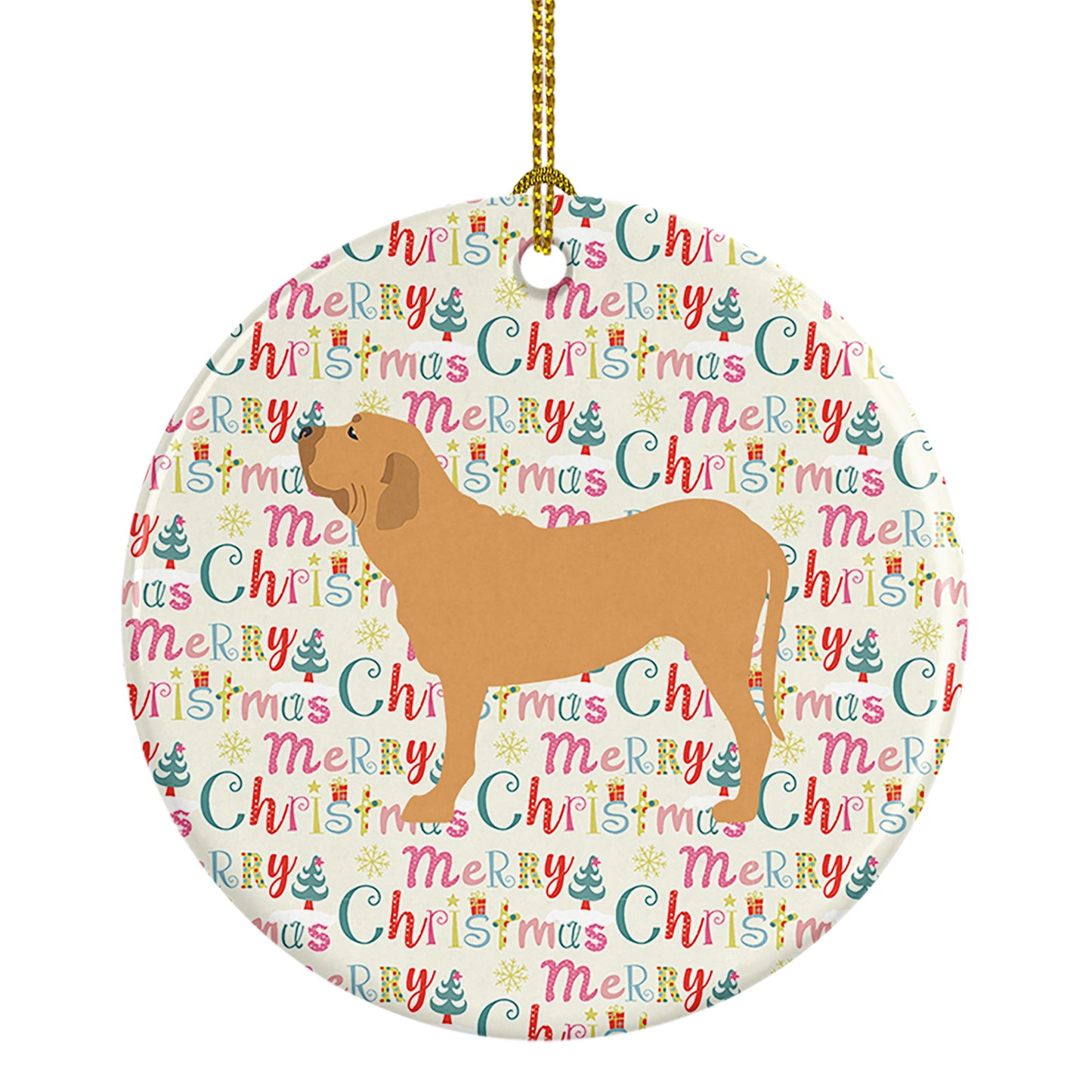 Buy this Fila Brasileiro Merry Christmas Ceramic Ornament