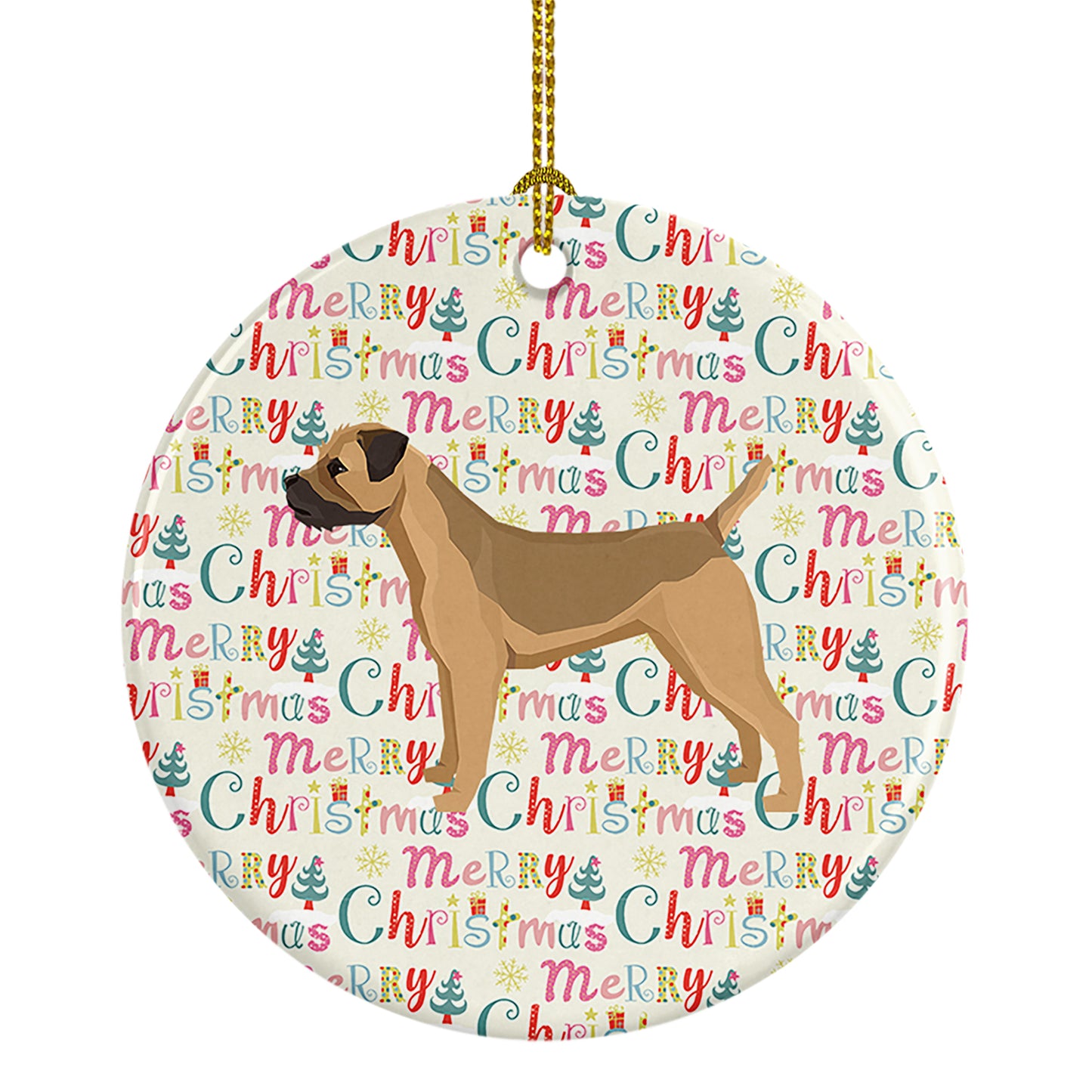 Buy this Border Terrier Merry Christmas Ceramic Ornament