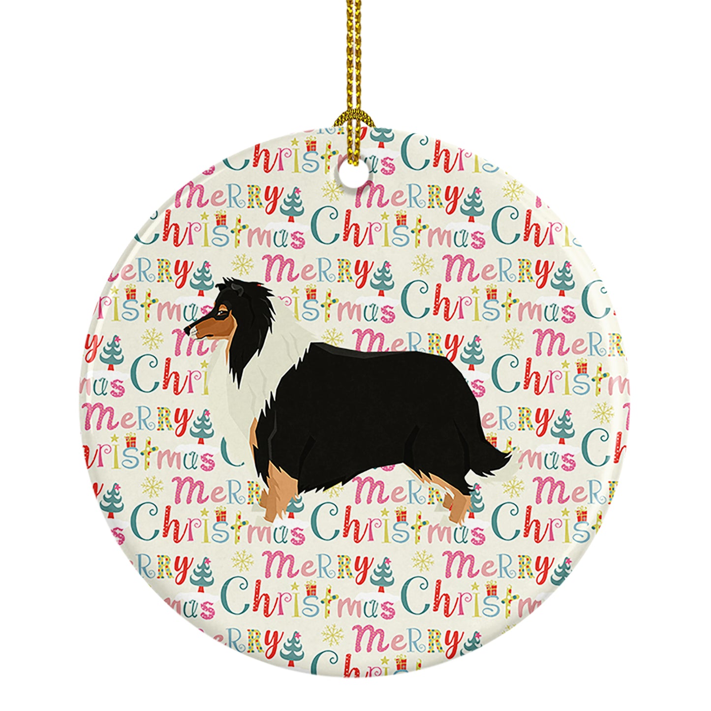 Buy this Collie Merry Christmas Ceramic Ornament