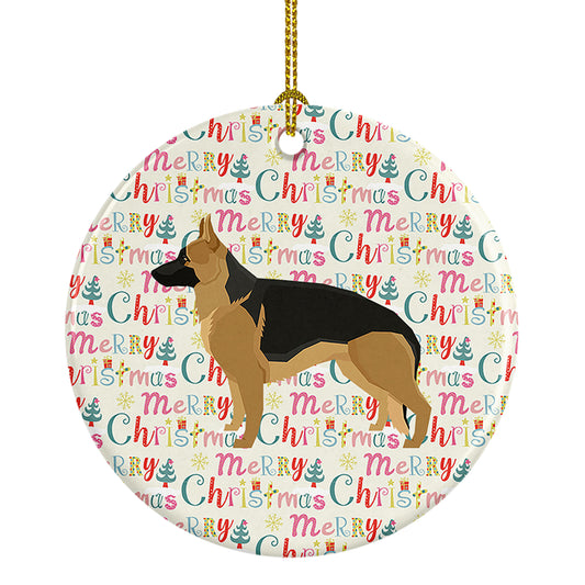 Buy this German Shepherd Merry Christmas Ceramic Ornament