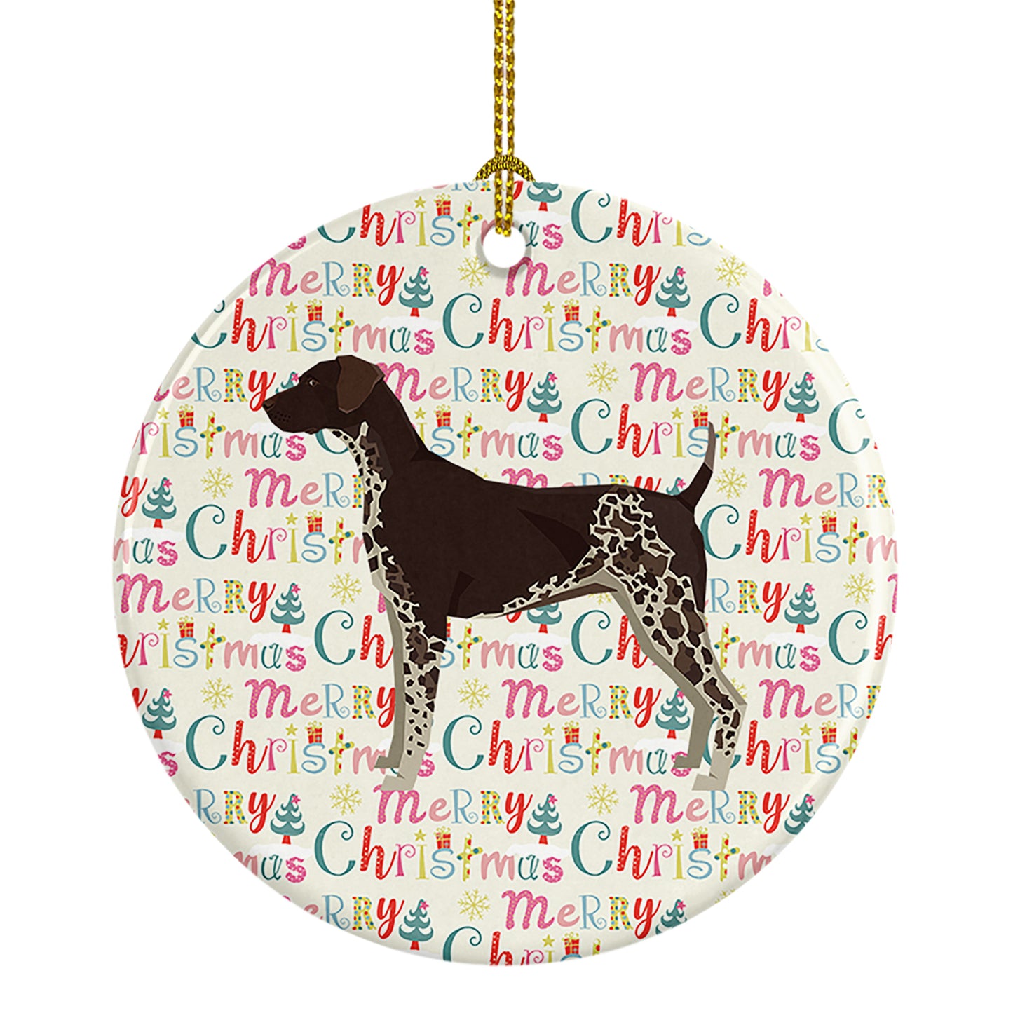 Buy this German Shorthaired Pointer Merry Christmas Ceramic Ornament