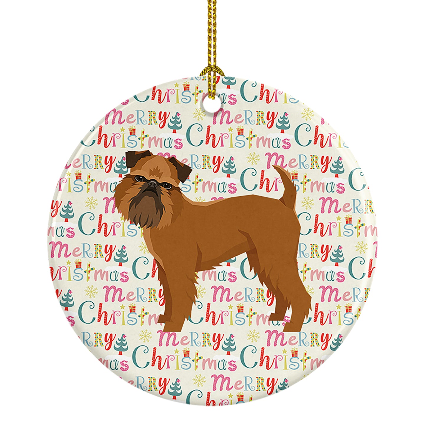 Buy this Brussels Griffon Merry Christmas Ceramic Ornament