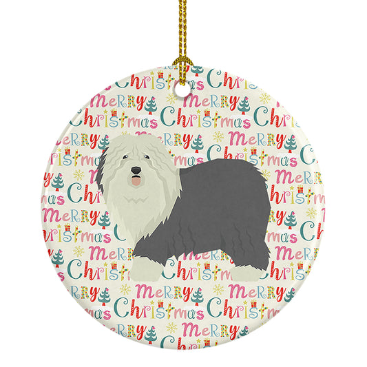 Buy this Old English Sheepdog Merry Christmas Ceramic Ornament