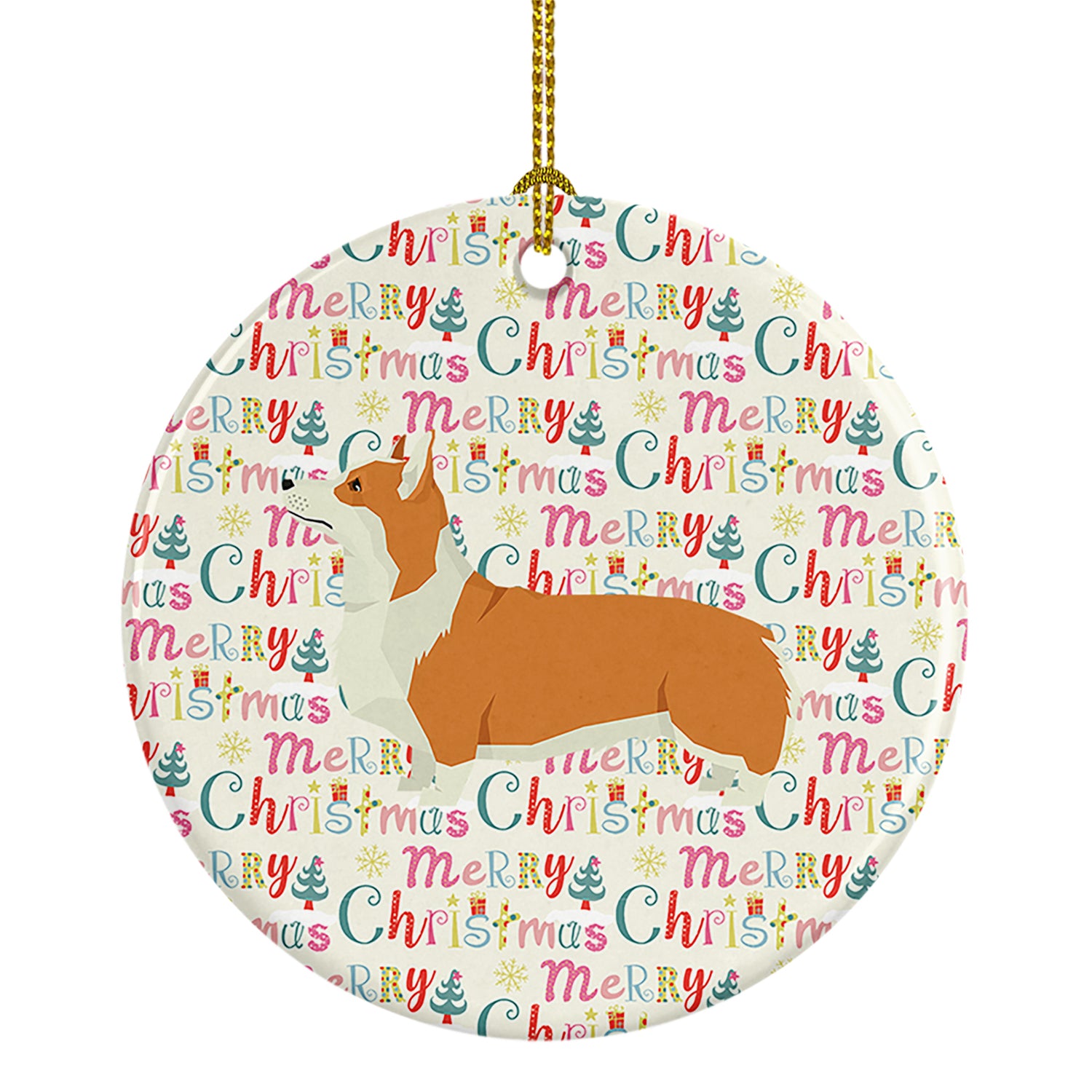 Buy this Pembroke Corgi Merry Christmas Ceramic Ornament