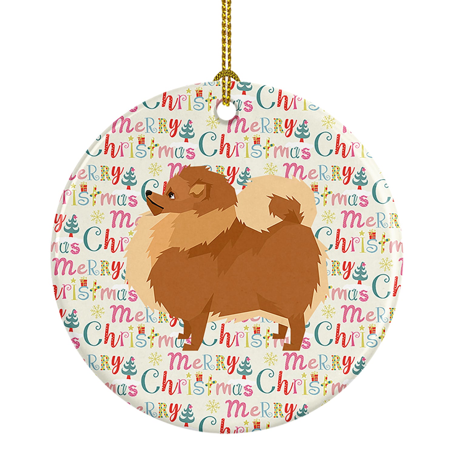 Buy this Pomeranian Merry Christmas Ceramic Ornament