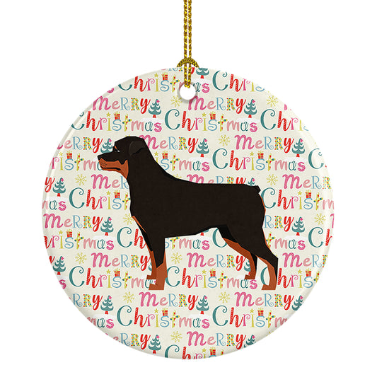 Buy this Rottweiler Merry Christmas Ceramic Ornament